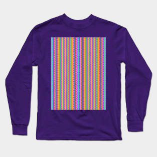 Pretty Rainbow Wiggly Stripes Long Sleeve T-Shirt